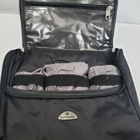 Samsonite Black Toiletry Bag Travel Kit with Laundry and Shoe Bags - Picture 9 of 15
